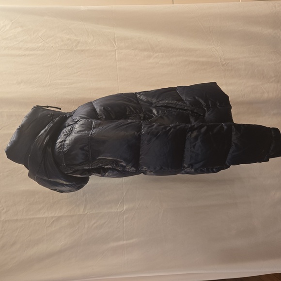 S13 New York Kylie Gloss Hooded Down Puffer Jacket Navy Womens Size Medium - Picture 2 of 12